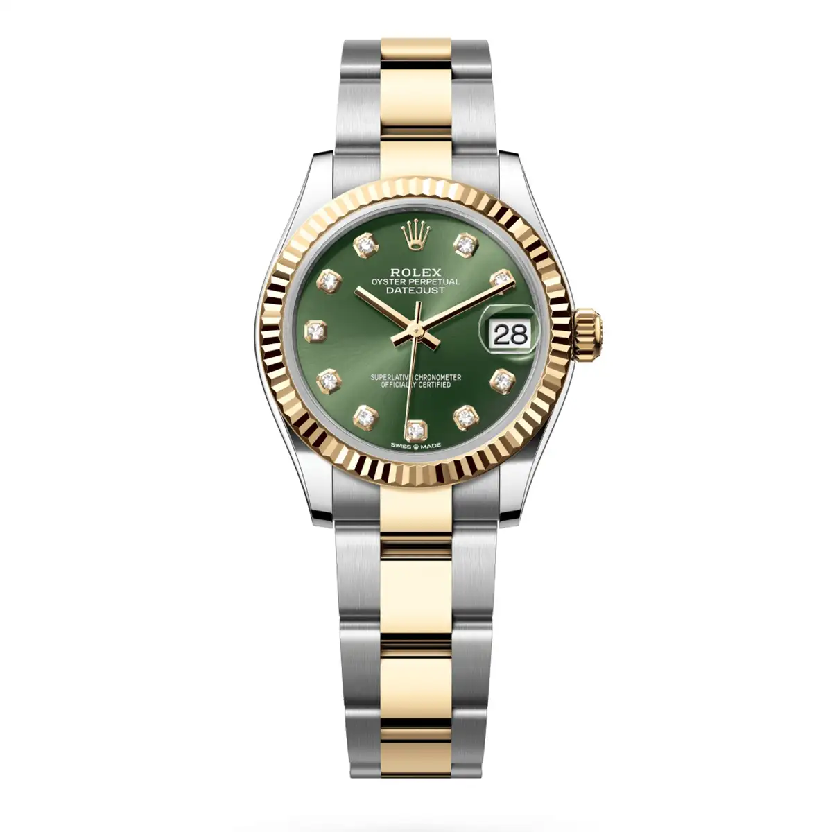 Rolex 278273-0029 Datejust 31mm Oystersteel Yellow Gold Olive Green Diamond Dial Fluted Oyster Watch 3 Rolex 278273-0029 Datejust 31mm Oystersteel Yellow Gold Olive Green Diamond Dial Fluted Oyster Watch