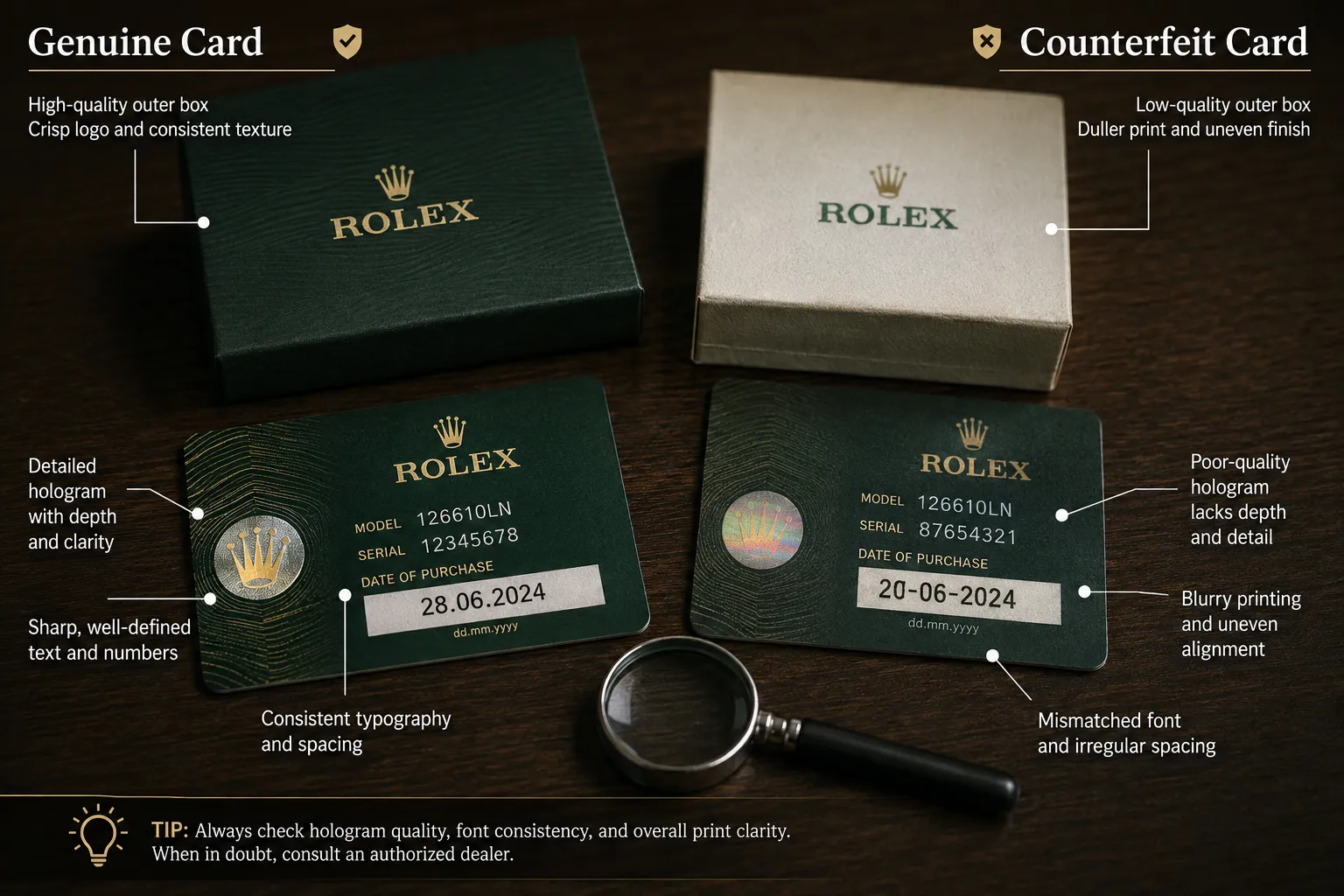 Box & Papers for Luxury Watches: How Much Do They Really Add? 4 Fake luxury watch boxes and papers: how to spot them