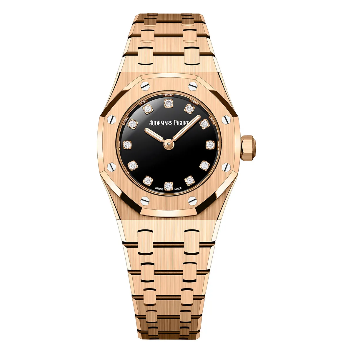 Audemars Piguet 67630OR.OO.1312OR.01-B Royal Oak Mini 23mm Pink Gold Black Onyx Diamond Watch 2 Audemars Piguet 67630OR.OO.1312OR.01-B Royal Oak Mini 23mm Pink Gold Black Onyx Diamond Watch